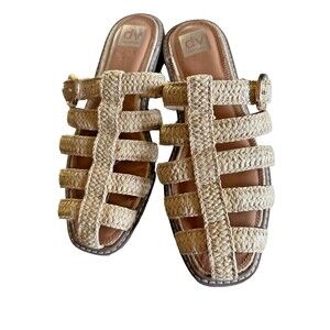 DV by Dolce Vita Fyona Fisherman Woven Tan Mules Size 10M